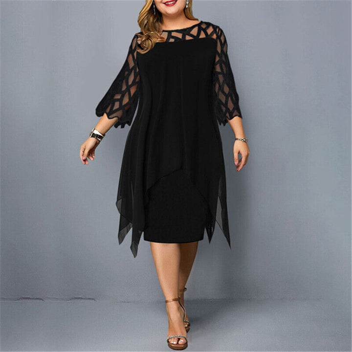 Isabella | Elegant Plus Size Midi Dress for Stylish Occasions-Metro Lane Plaza