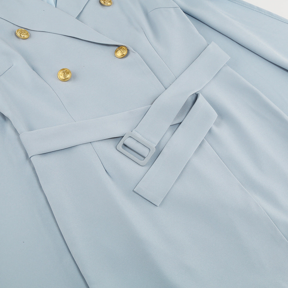 Sage | Women's Double-Breasted Blazer Mini Dress-Metro Lane Plaza