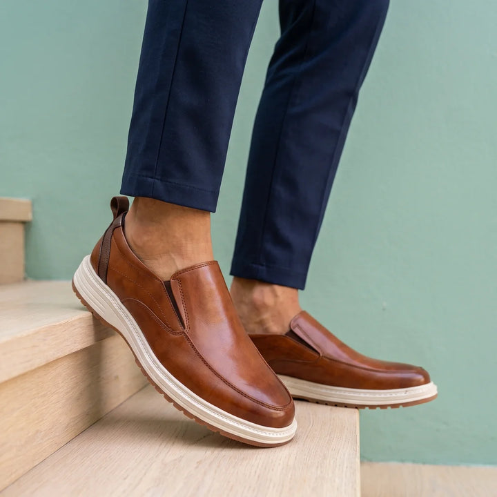 Orthopedische instaploafers van echt leer voor heren