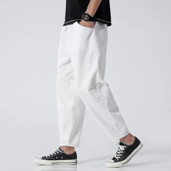 Samuel | Men's Casual Cropped Drawstring Pants-Metro Lane Plaza