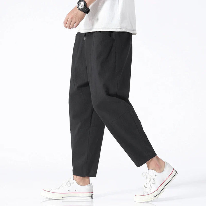 Samuel | Men's Casual Cropped Drawstring Pants-Metro Lane Plaza