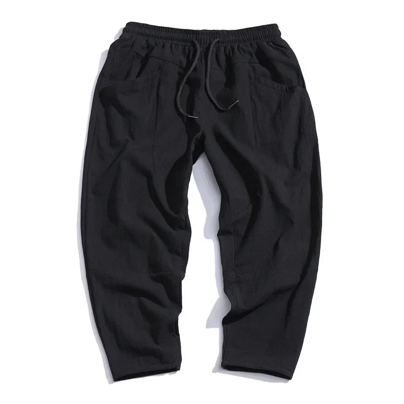 Samuel | Men's Casual Cropped Drawstring Pants-Metro Lane Plaza