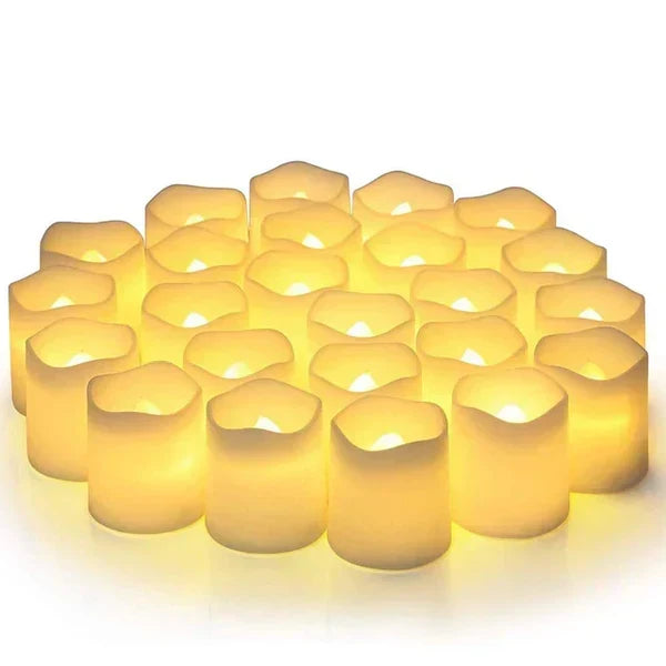 Flammenlose LED-Kerzen für Damen mit warmweißem Licht, 24er-Set