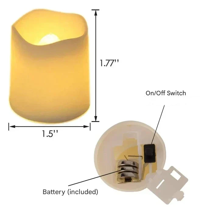 Flammenlose LED-Kerzen für Damen mit warmweißem Licht, 24er-Set