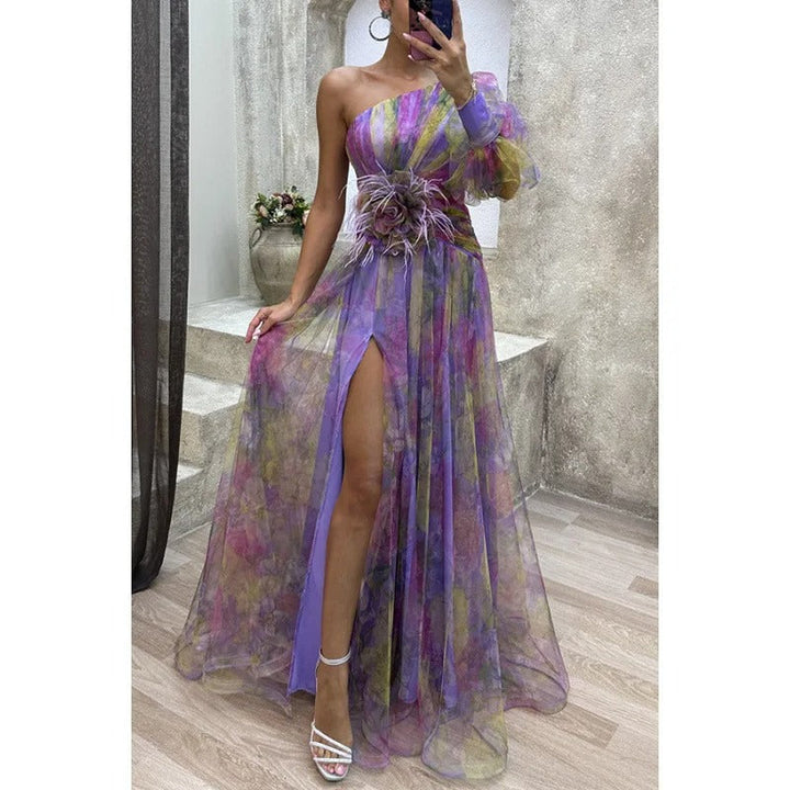 Shannon | Women's One Shoulder Long Maxi Dress-Metro Lane Plaza