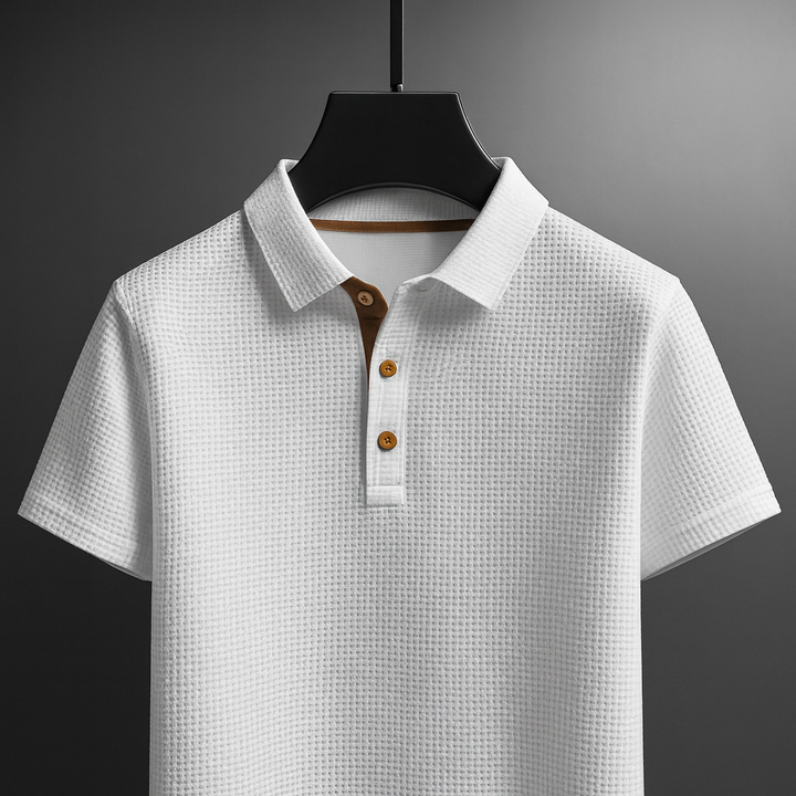 Simon | Men's Short Sleeve Textured Polo Top
