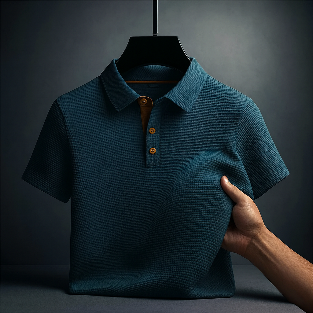 Simon | Men's Short Sleeve Textured Polo Top
