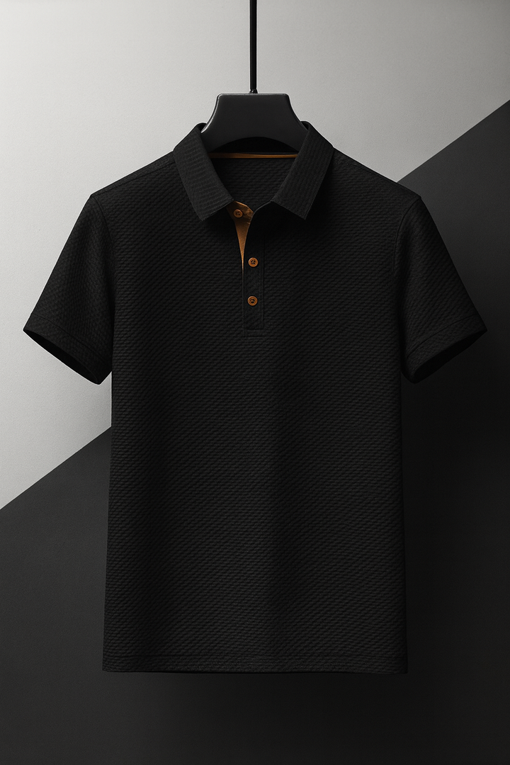 Simon | Men's Short Sleeve Textured Polo Top