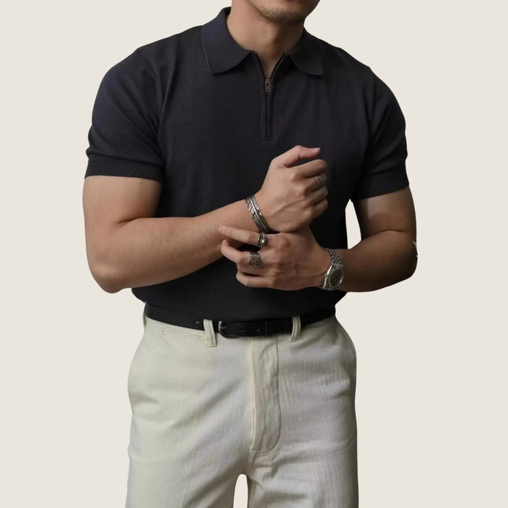 Simon | Men's Zip Collar Polo Shirt