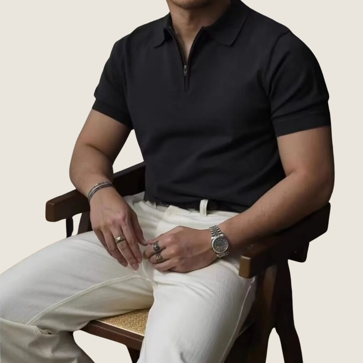 Simon | Men's Zip Collar Polo Shirt