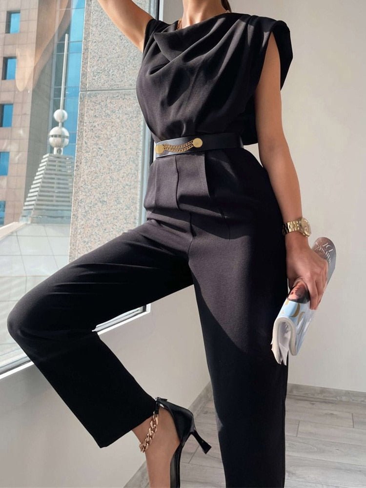 Marlene | Women's Elegant Wide-Leg Jumpsuit-Metro Lane Plaza