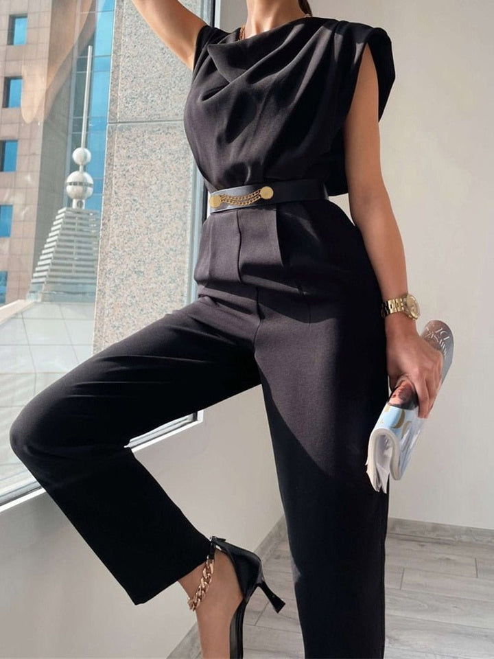 Marlene | Women's Elegant Wide-Leg Jumpsuit-Metro Lane Plaza