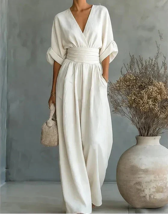 Macacão elegante de pernas largas para mulher