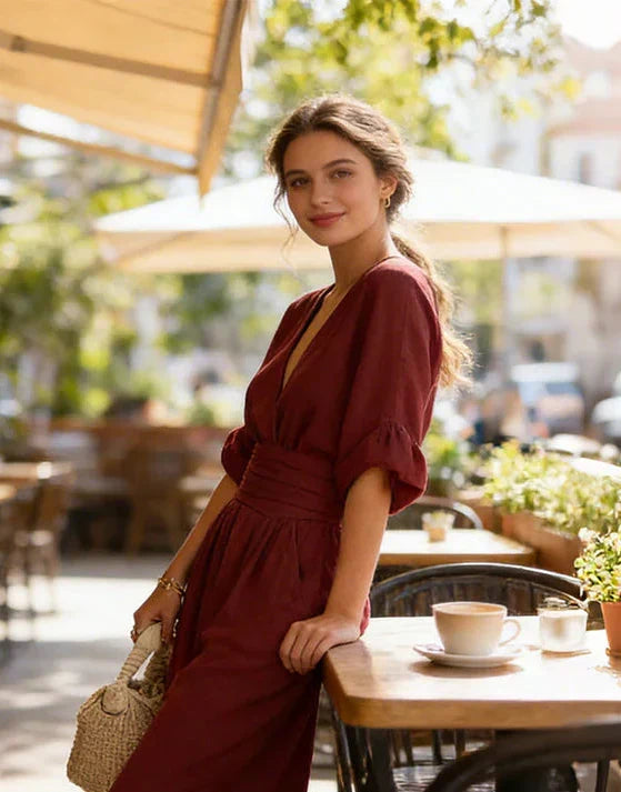 Macacão elegante de pernas largas para mulher