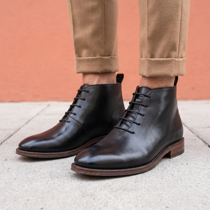 Miesten täysnahkaiset Goodyear welt -chukka-nilkkurit