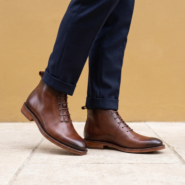 Miesten täysnahkaiset Goodyear welt -chukka-nilkkurit