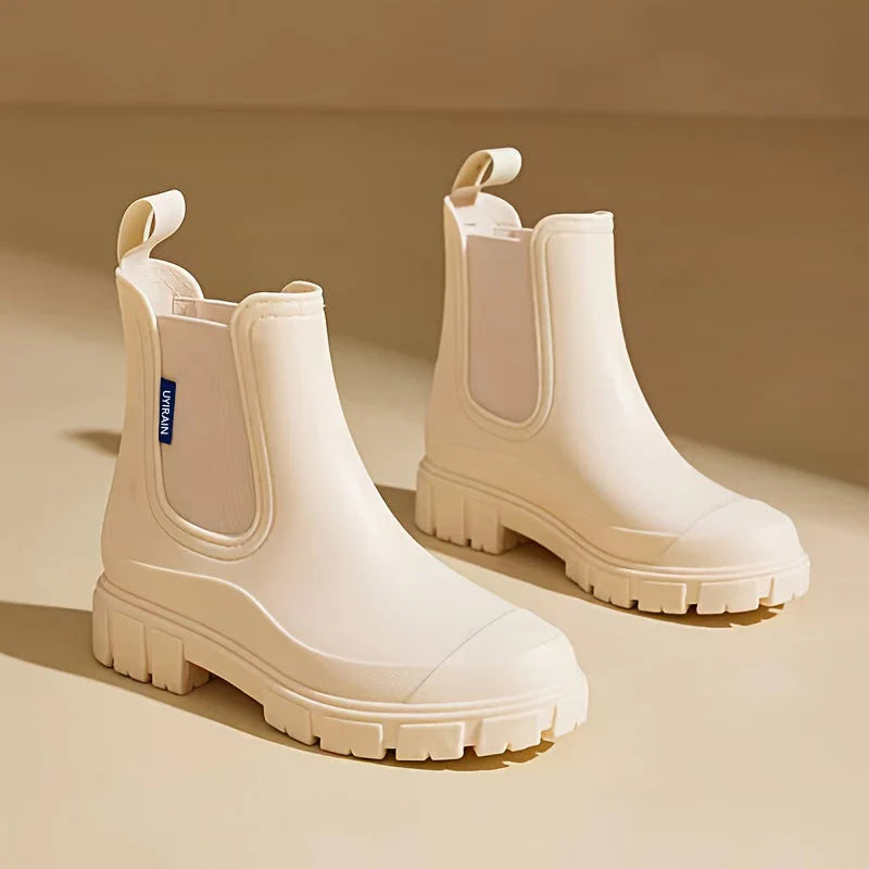 Women's Stylish Waterproof Rain Boots with Non-Slip Sole-Metro Lane Plaza