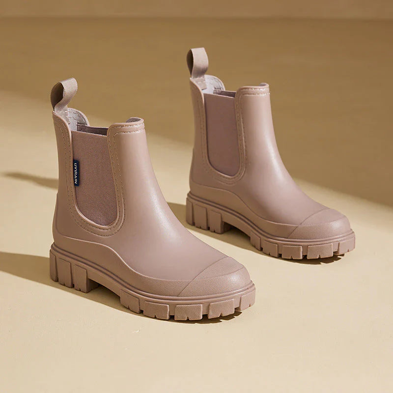 Women's Stylish Waterproof Rain Boots with Non-Slip Sole-Metro Lane Plaza