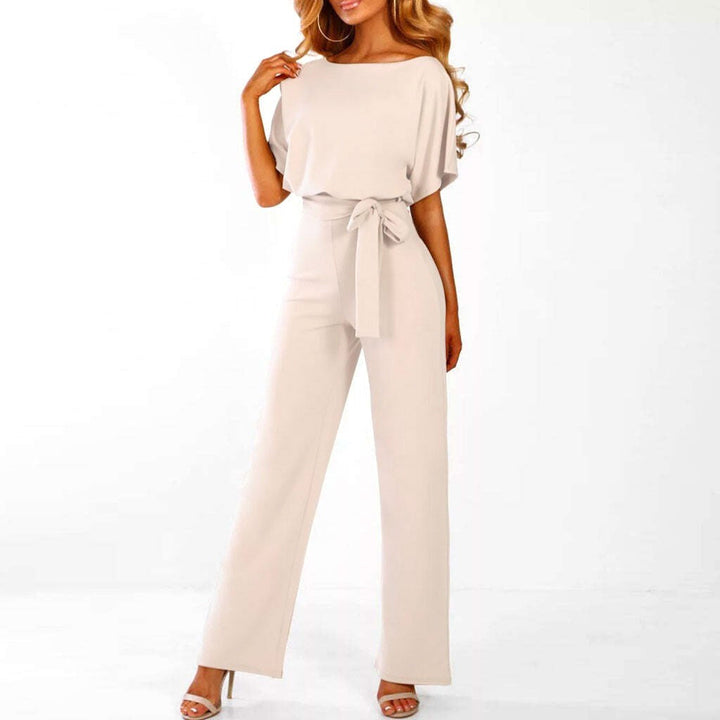 Damjumpsuit med knytning framtill och fladdermusärmar