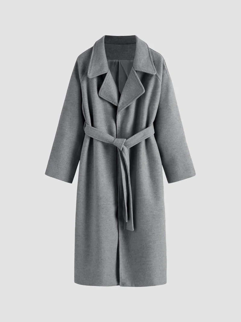 Langer Oversize-Mantel für Damen mit Gürtel