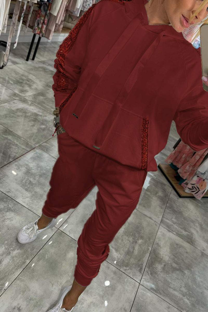 Tammie | Women's Comfortable Hoodie and Pants Set in Autumn Colors-Metro Lane Plaza