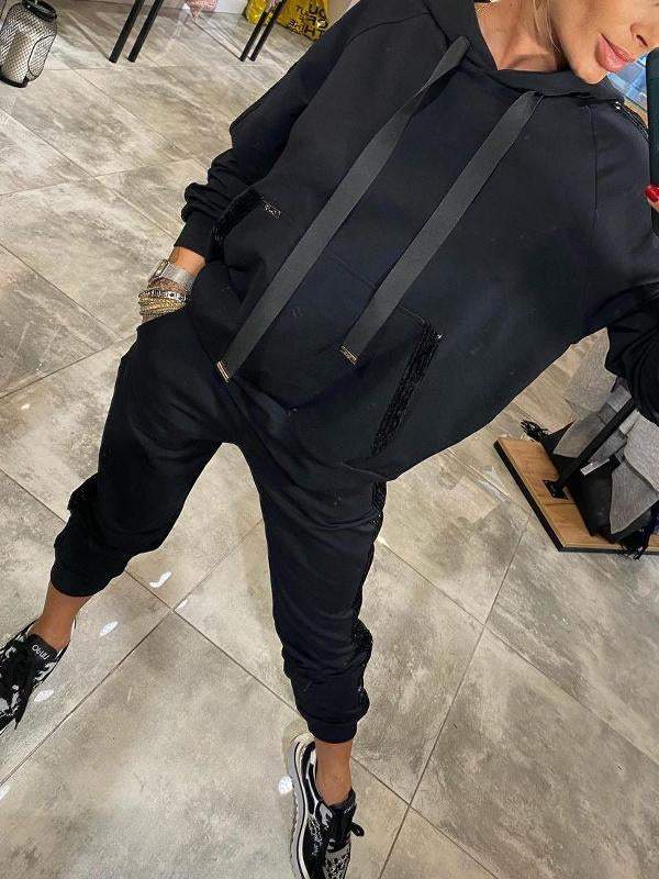 Tammie | Women's Comfortable Hoodie and Pants Set in Autumn Colors-Metro Lane Plaza