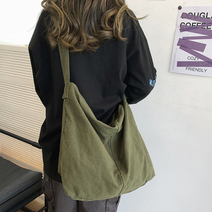 Tansie | Women's Oversized Canvas Shoulder Bag, Durable & Casual-Metro Lane Plaza
