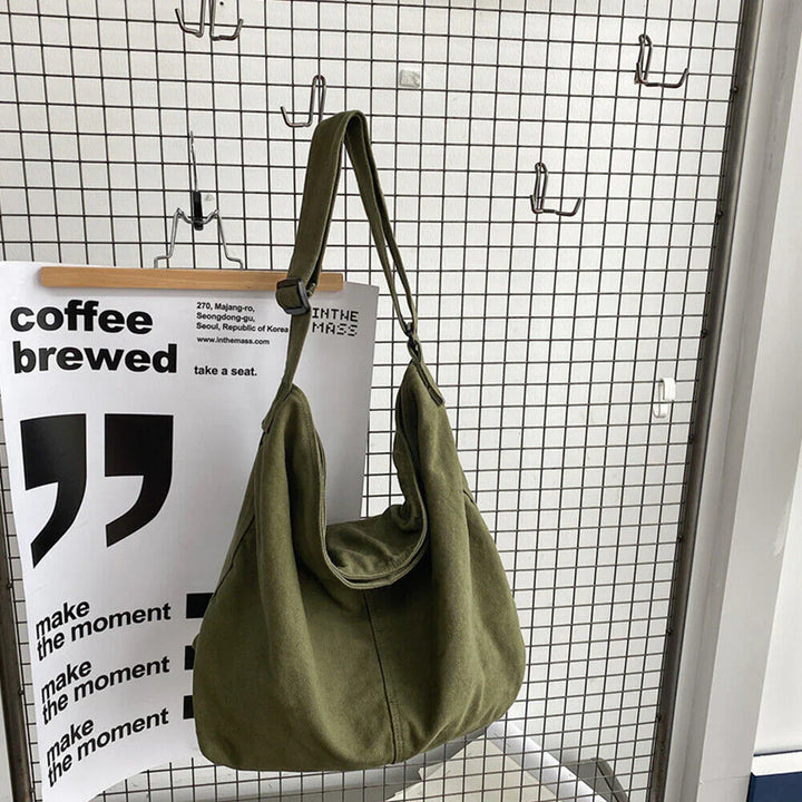 Tansie | Women's Oversized Canvas Shoulder Bag, Durable & Casual-Metro Lane Plaza
