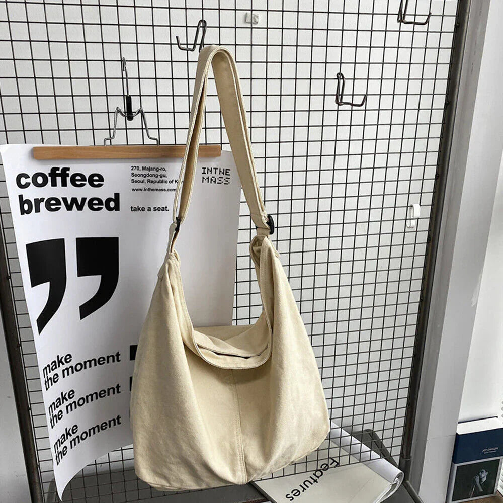 Tansie | Women's Oversized Canvas Shoulder Bag, Durable & Casual-Metro Lane Plaza