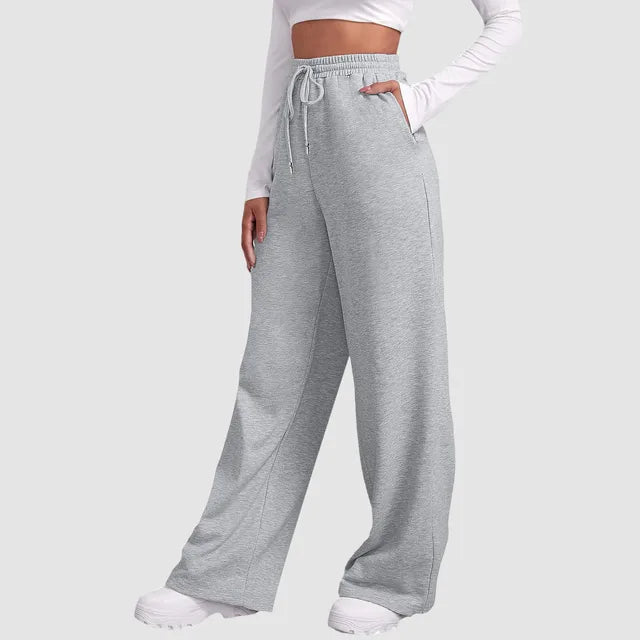Tara | Women's Lined Wide Leg Jogging Pants-Metro Lane Plaza