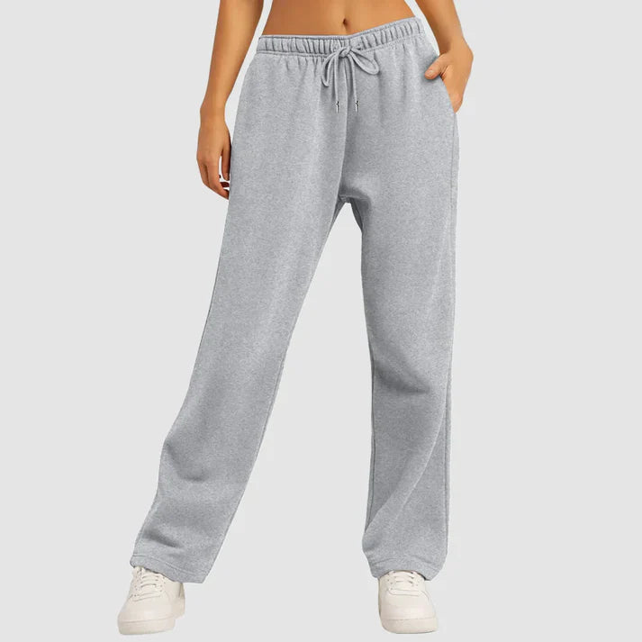 Tara | Women's Lined Wide Leg Jogging Pants-Metro Lane Plaza