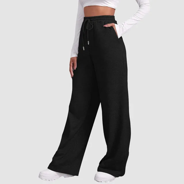 Tara | Women's Lined Wide Leg Jogging Pants-Metro Lane Plaza