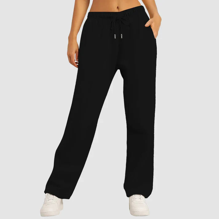 Tara | Women's Lined Wide Leg Jogging Pants-Metro Lane Plaza