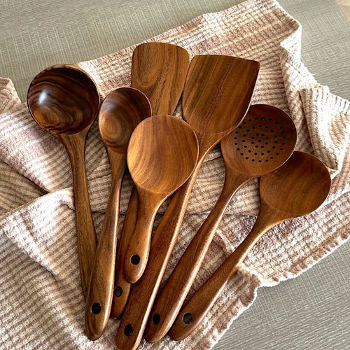Artisan Teakwood Cooking Utensil Set-Metro Lane Plaza
