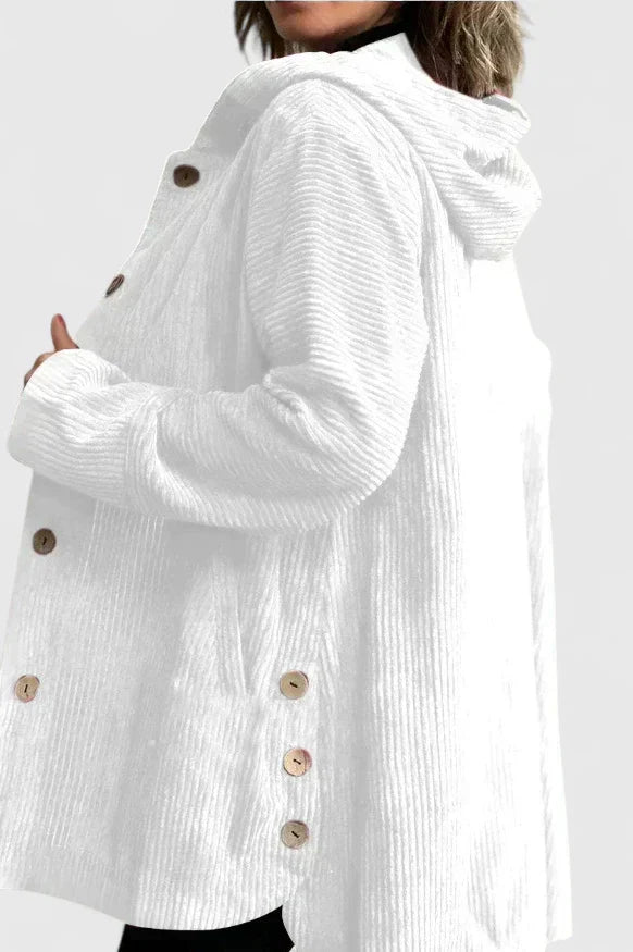 Damen-Cordjacke mit Kapuze
