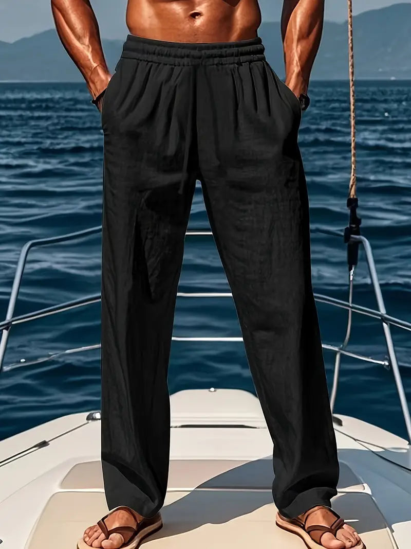 Theodore | Men's Casual Loose Fit Drawstring Pants-Metro Lane Plaza
