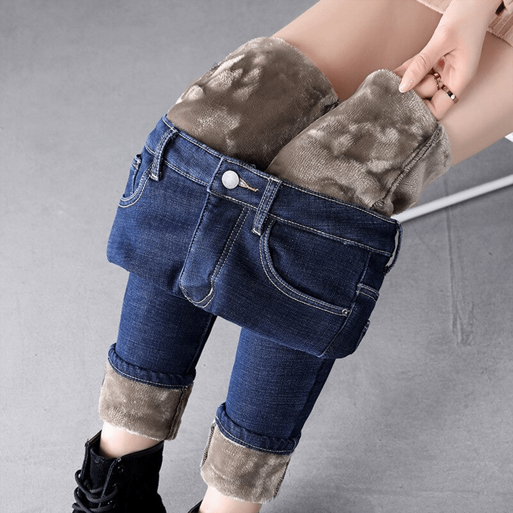 Trixie | Women's Stylish Warm Winter Fleece Jeans-Metro Lane Plaza