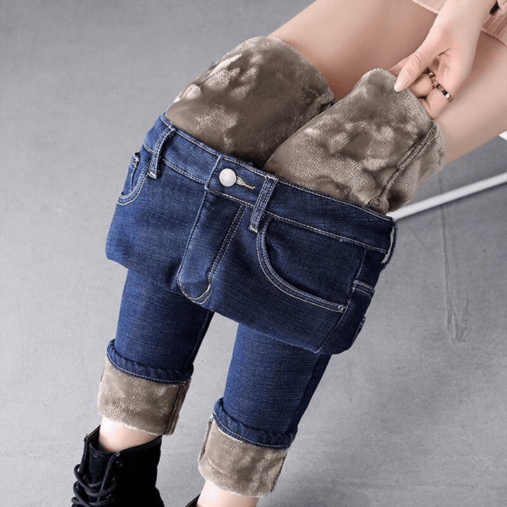 Trixie | Women's Stylish Warm Winter Fleece Jeans-Metro Lane Plaza