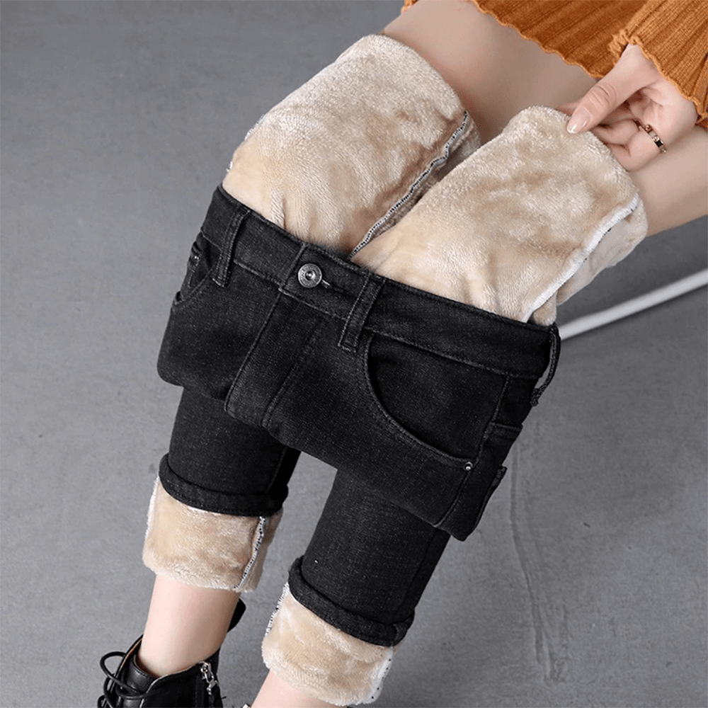 Trixie | Women's Stylish Warm Winter Fleece Jeans-Metro Lane Plaza