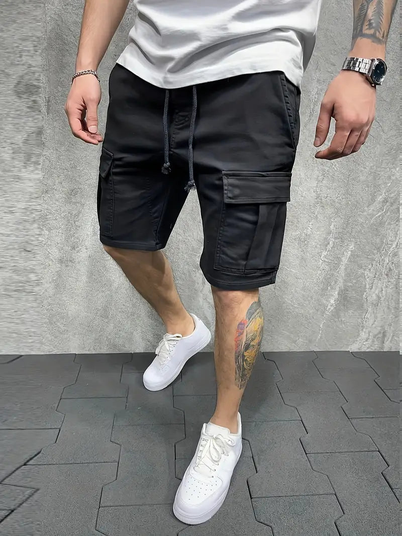 Troy | Men's Casual Cargo Drawstring Shorts-Metro Lane Plaza