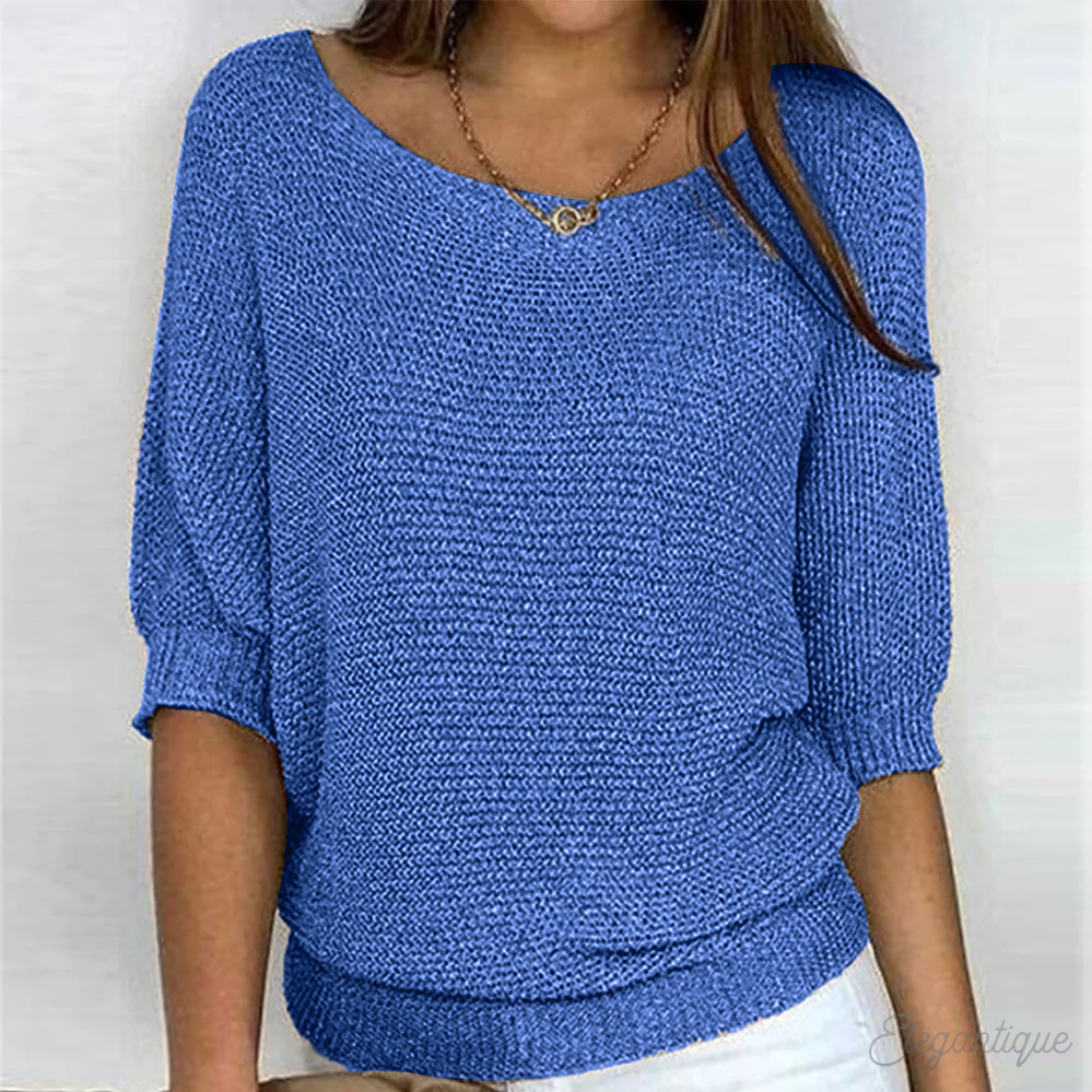 Pull en maille élégant à col rond pour femme