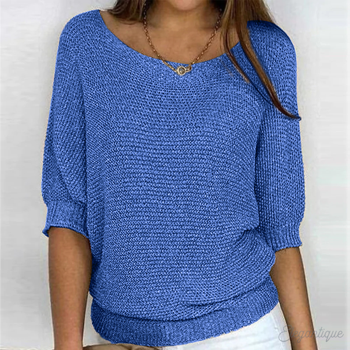 Pull en maille élégant à col rond pour femme