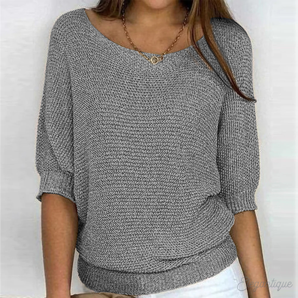 Pull en maille élégant à col rond pour femme