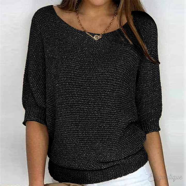Pull en maille élégant à col rond pour femme