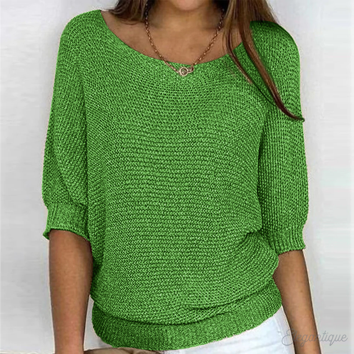 Pull en maille élégant à col rond pour femme