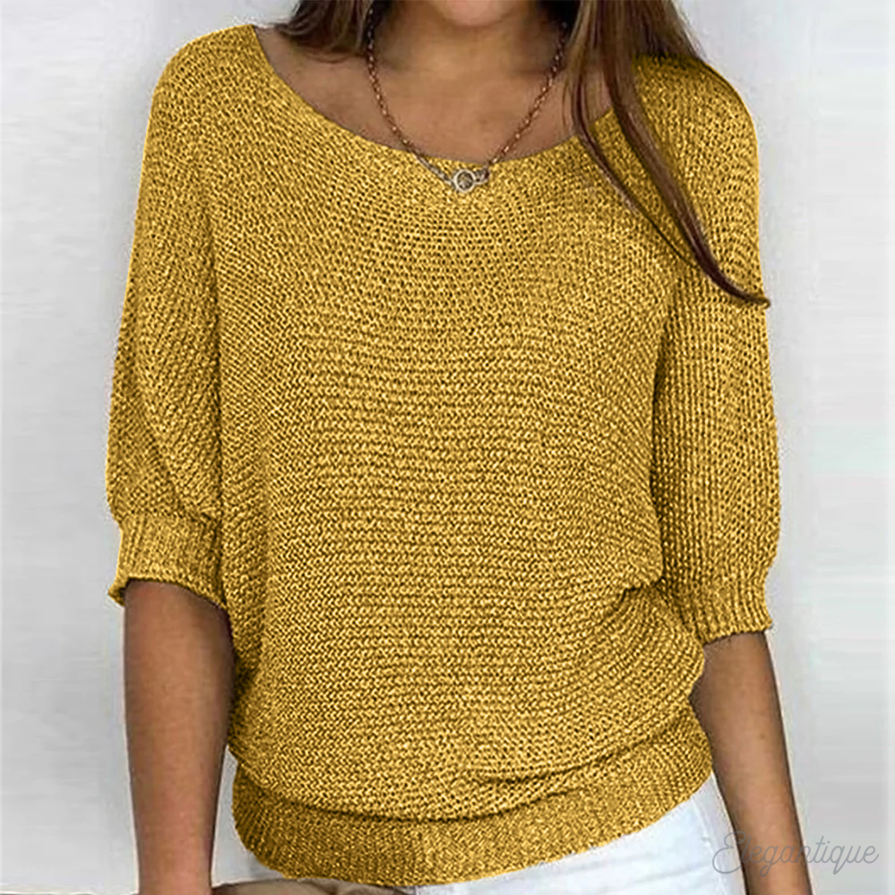 Pull en maille élégant à col rond pour femme