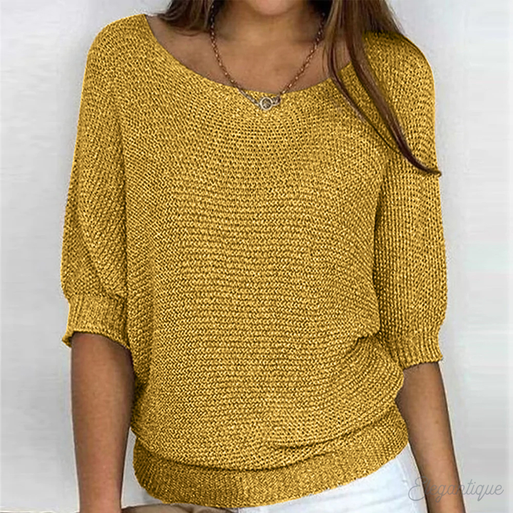 Pull en maille élégant à col rond pour femme