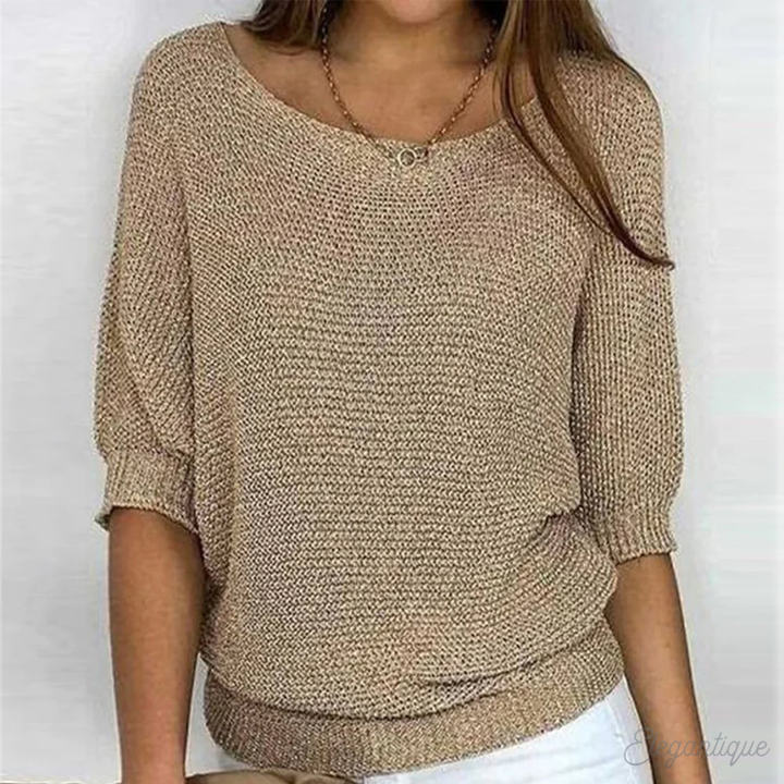 Pull en maille élégant à col rond pour femme