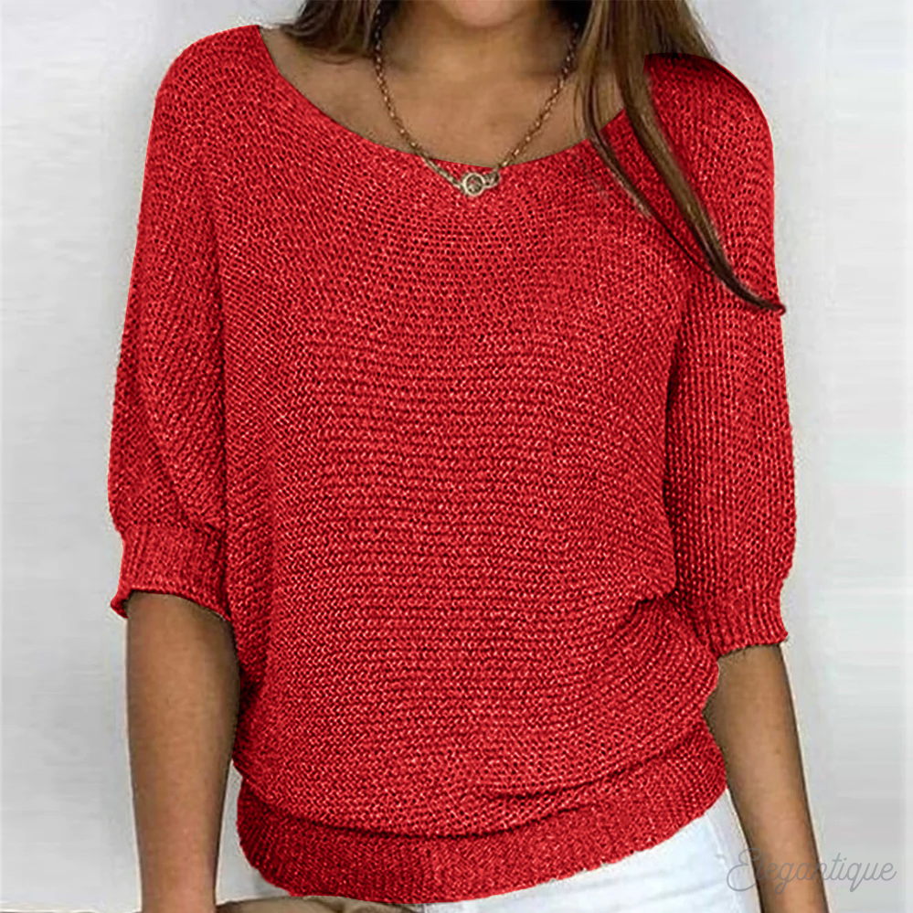 Pull en maille élégant à col rond pour femme