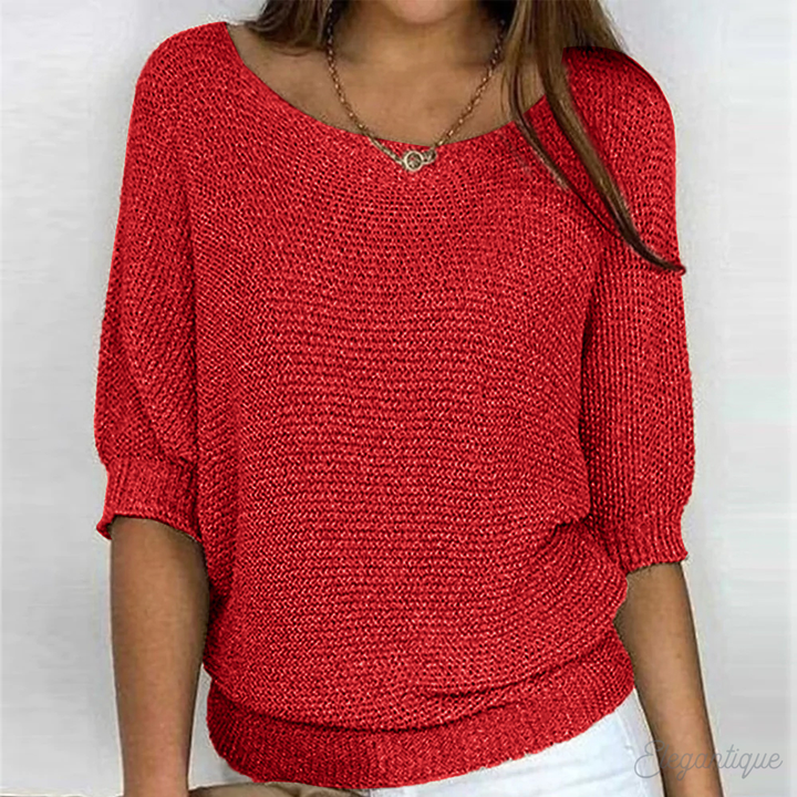 Pull en maille élégant à col rond pour femme
